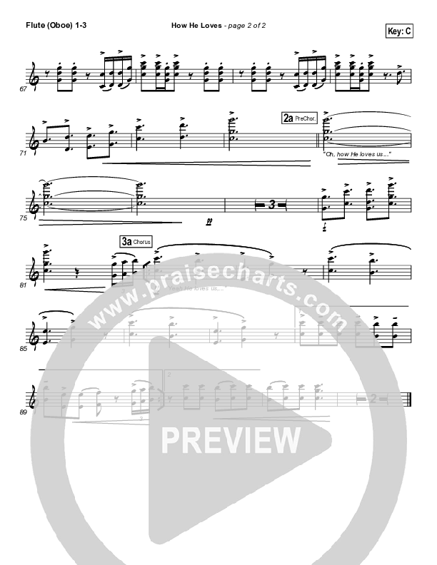 How He Loves (Radio) Flute/Oboe 1/2/3 (David Crowder)