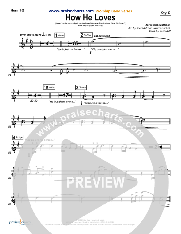 How He Loves (Radio) French Horn 1/2 (David Crowder)