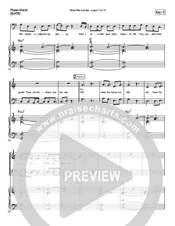 How He Loves (Radio) Piano/Vocal (David Crowder)