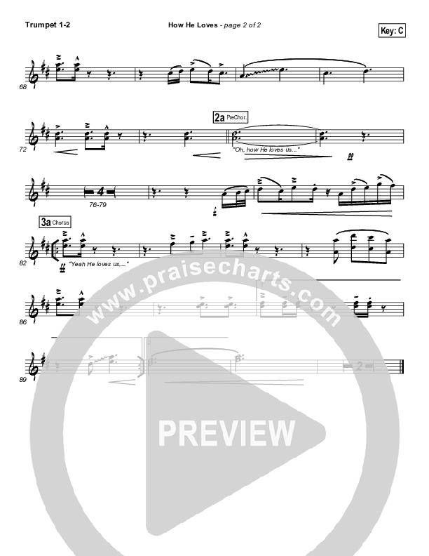 How He Loves (Radio) Trumpet 1,2 (David Crowder)