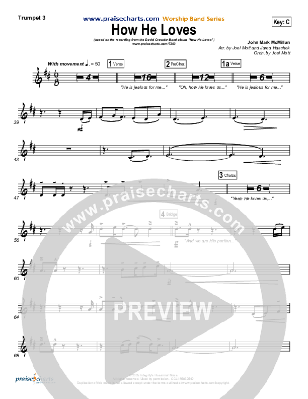 How He Loves (Radio) Trumpet 3 (David Crowder)