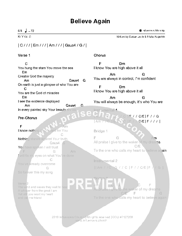 Believe Again Chords & Lyrics (Futures)
