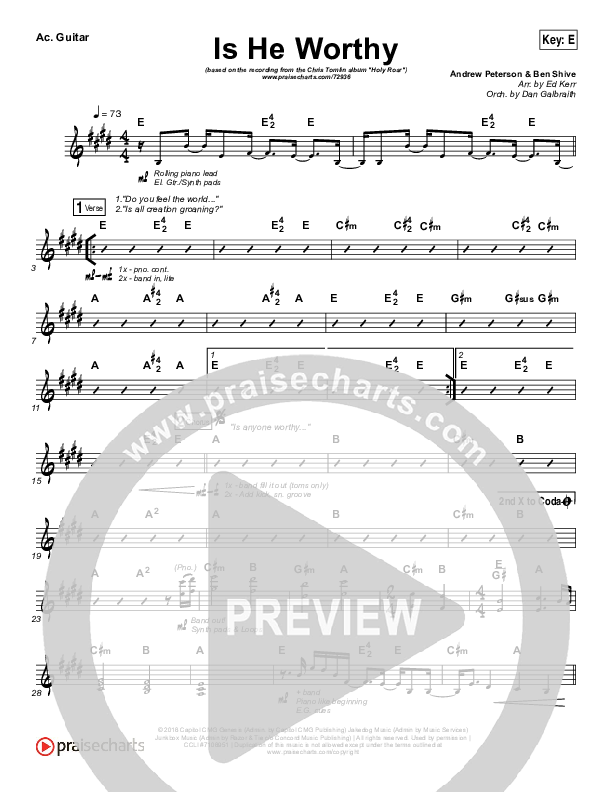 Is He Worthy Acoustic Guitar (Chris Tomlin)