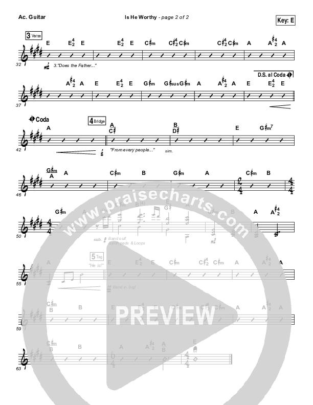 Is He Worthy Acoustic Guitar (Chris Tomlin)