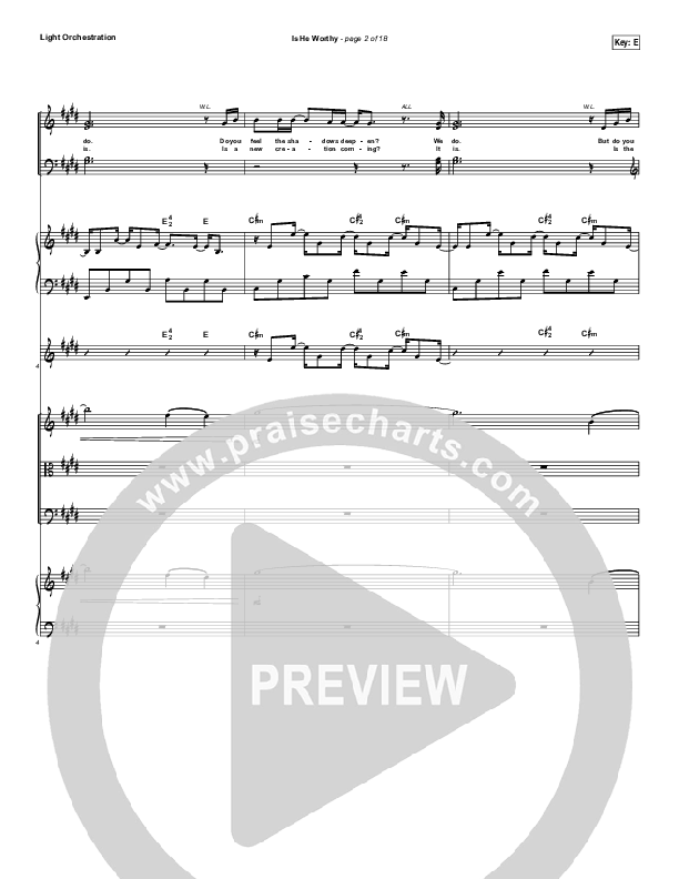 Is He Worthy Conductor's Score (Chris Tomlin)