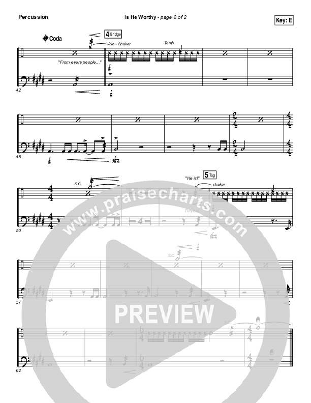 Is He Worthy Percussion (Chris Tomlin)