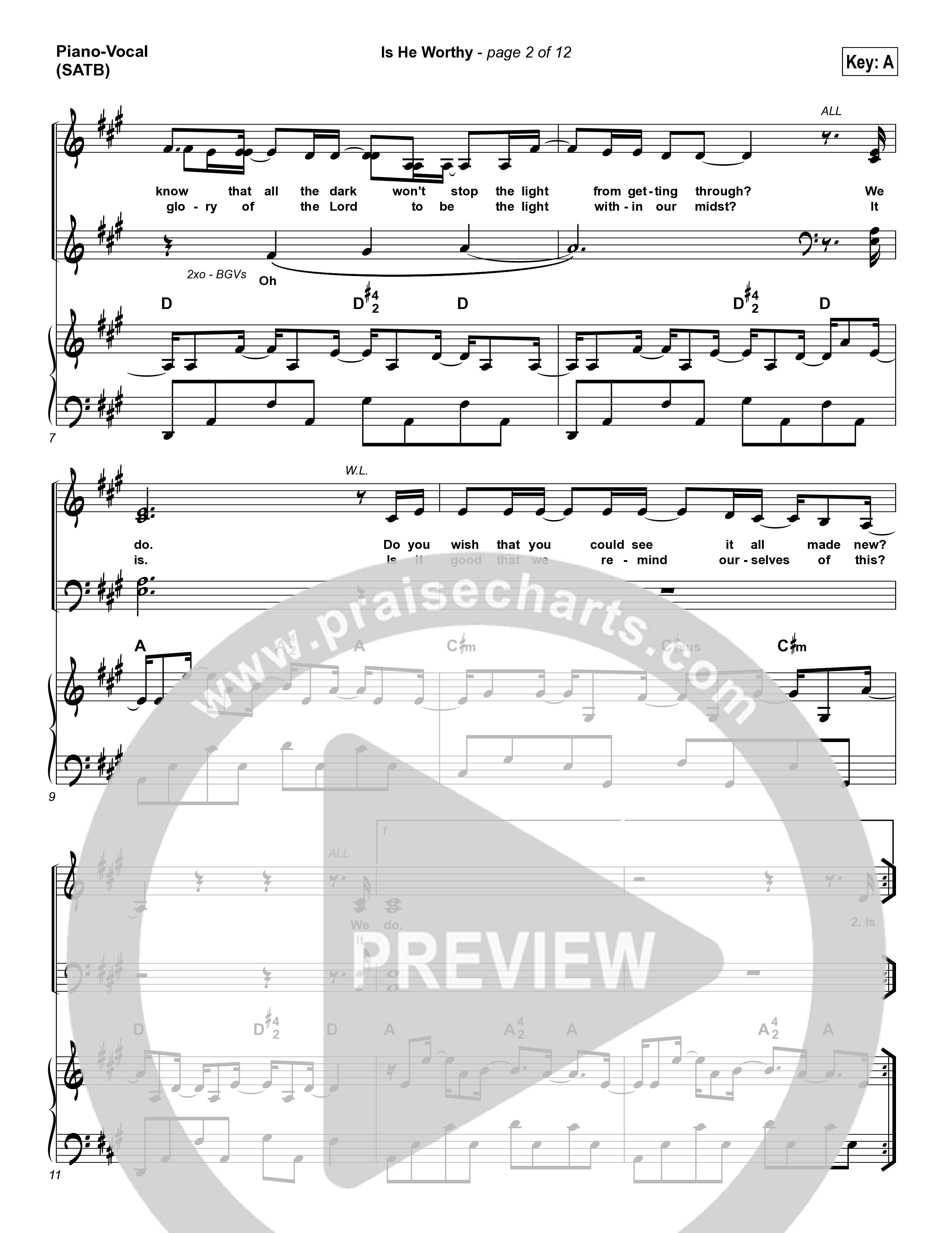 Is He Worthy Piano/Choir (SATB) (Chris Tomlin)