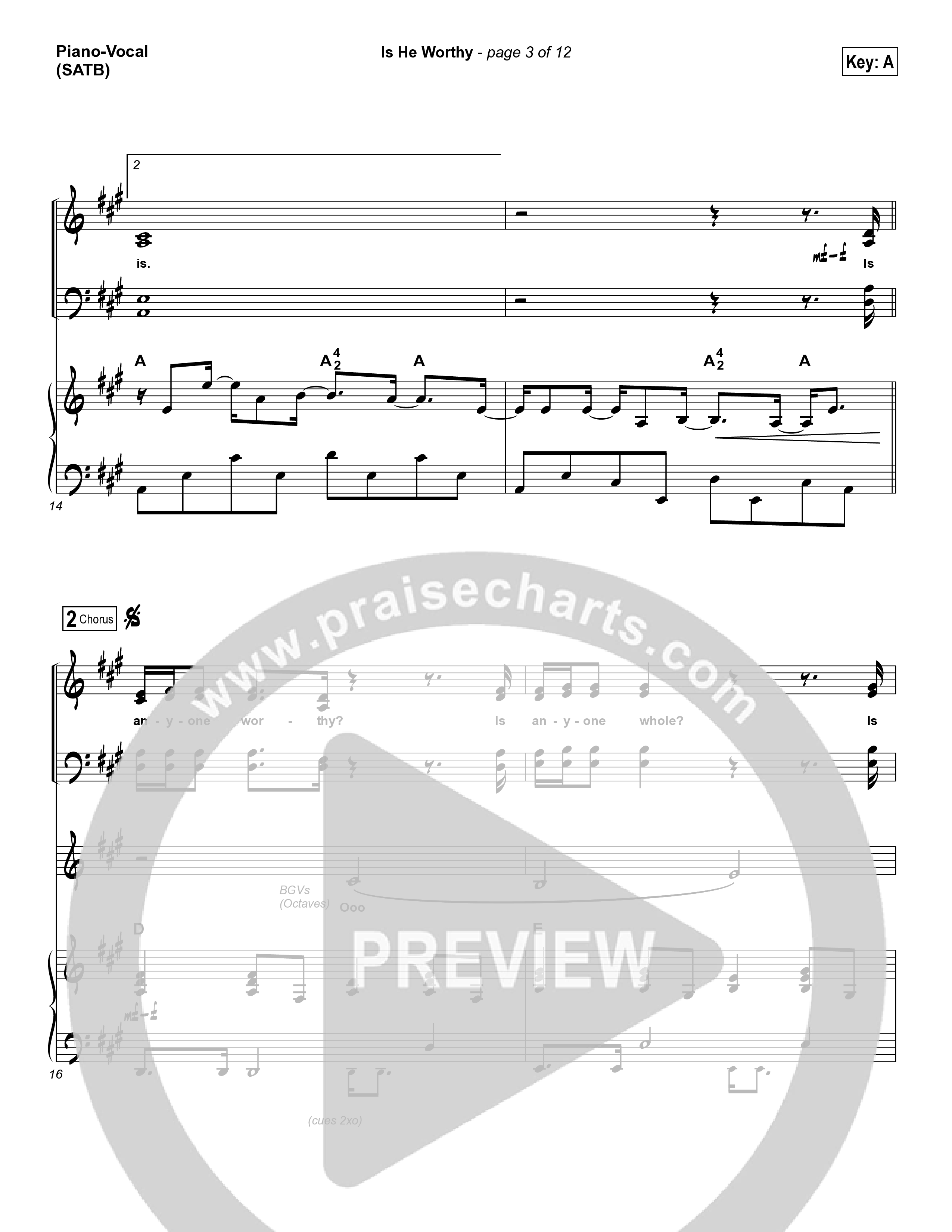 Is He Worthy Piano/Choir (SATB) (Chris Tomlin)