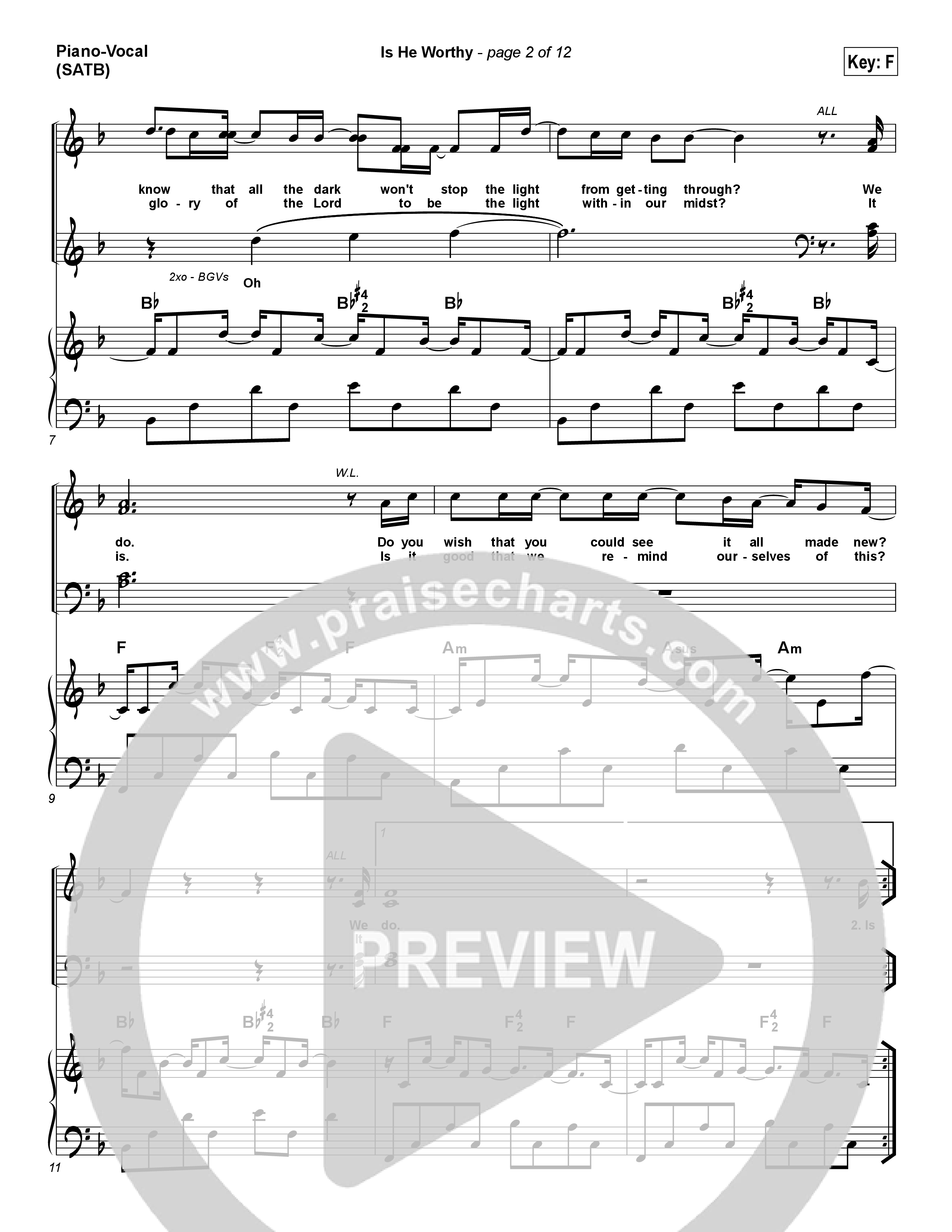 Is He Worthy Piano/Choir (SATB) (Chris Tomlin)