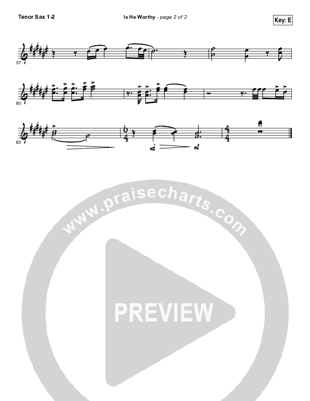 Is He Worthy Tenor Sax 1/2 (Chris Tomlin)
