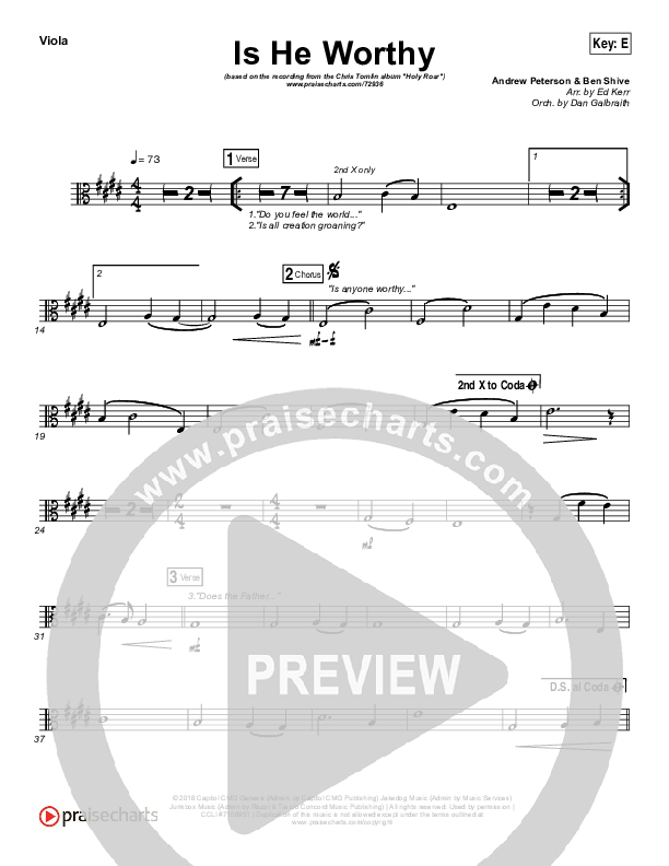 Is He Worthy Viola (Chris Tomlin)