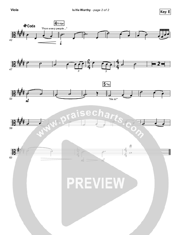 Is He Worthy Viola (Chris Tomlin)