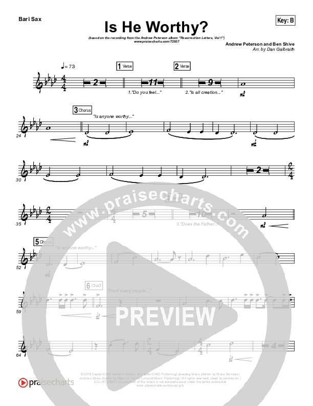 Is He Worthy Bari Sax (Andrew Peterson)