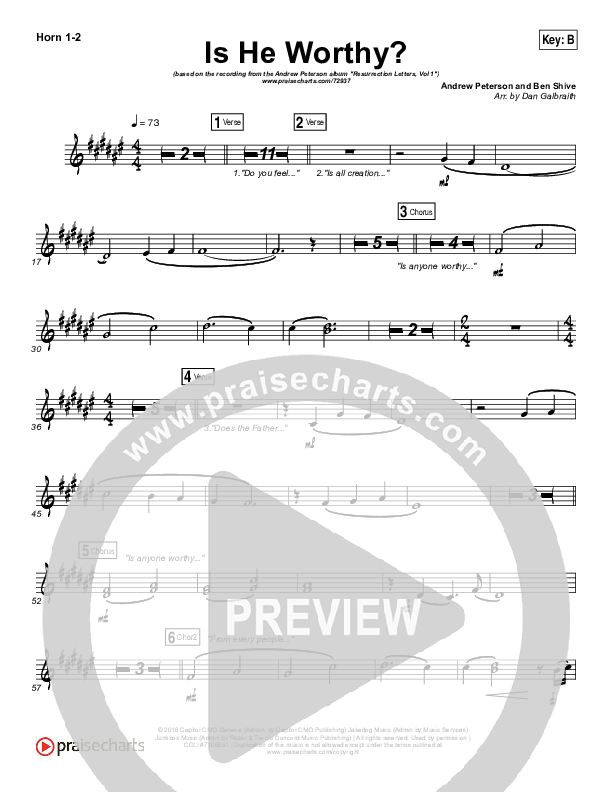 Is He Worthy French Horn 1,2 (Andrew Peterson)