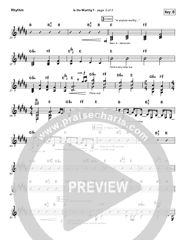 Is He Worthy Rhythm Chart (Andrew Peterson)
