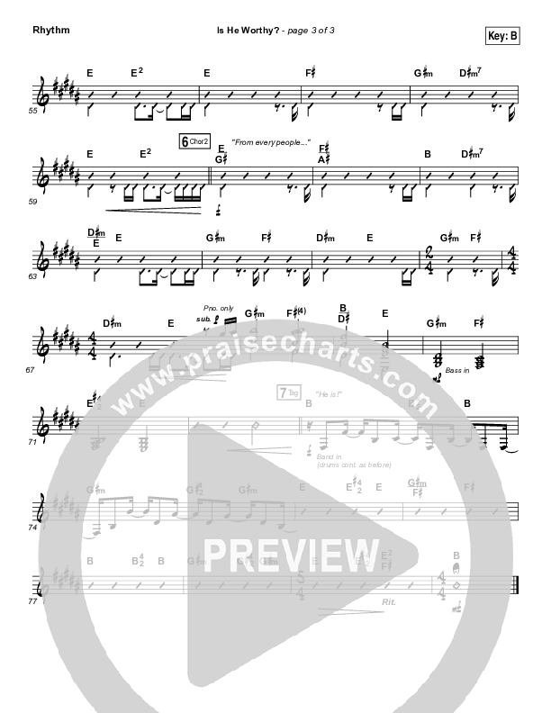 Is He Worthy Rhythm Chart (Andrew Peterson)