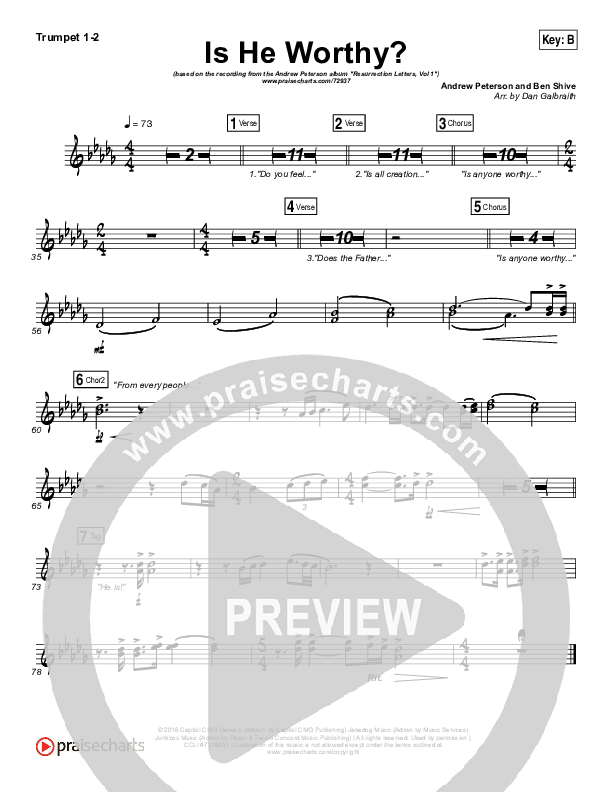 Is He Worthy Brass Pack (Andrew Peterson)