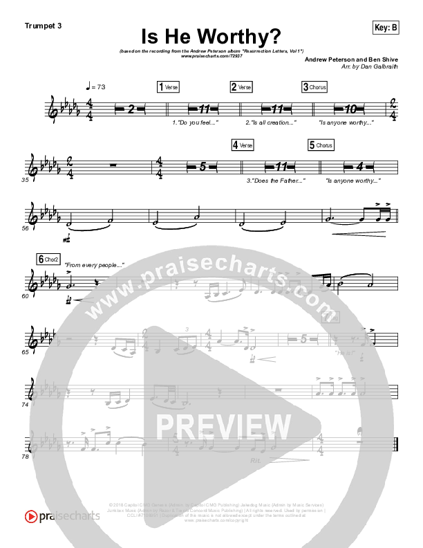 Is He Worthy Trumpet 1,2 (Andrew Peterson)