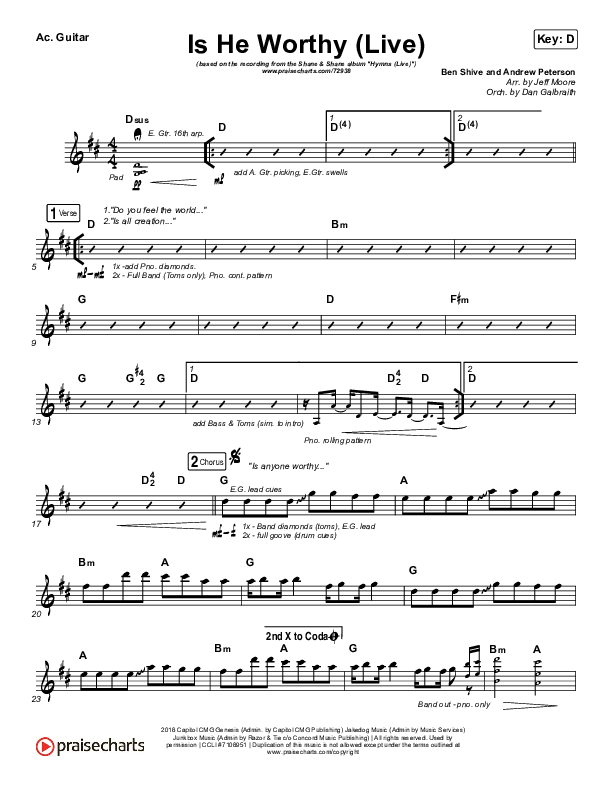 Is He Worthy (Live) Acoustic Guitar (Shane & Shane)