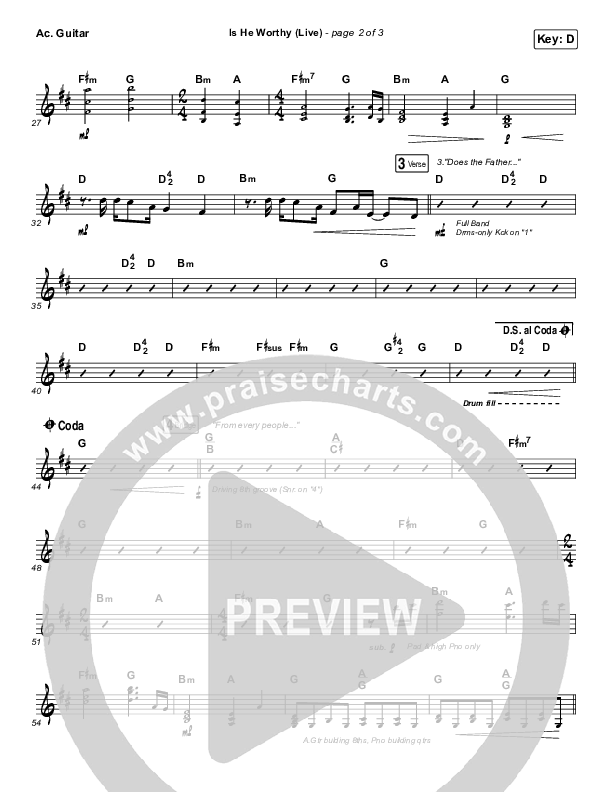 Is He Worthy (Live) Acoustic Guitar (Shane & Shane)