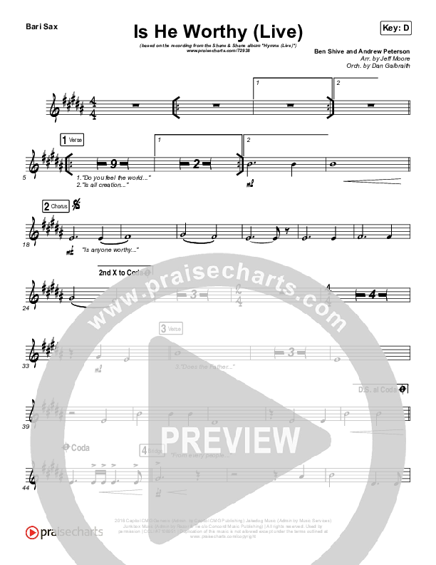 Is He Worthy (Live) Bari Sax (Shane & Shane)