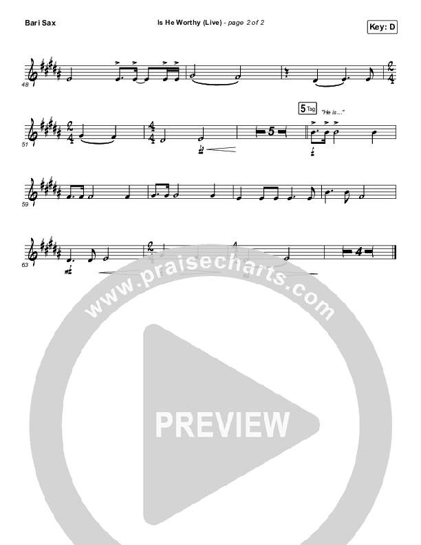 Is He Worthy (Live) Bari Sax (Shane & Shane)