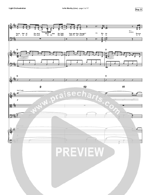 Is He Worthy (Live) Conductor's Score (Shane & Shane)