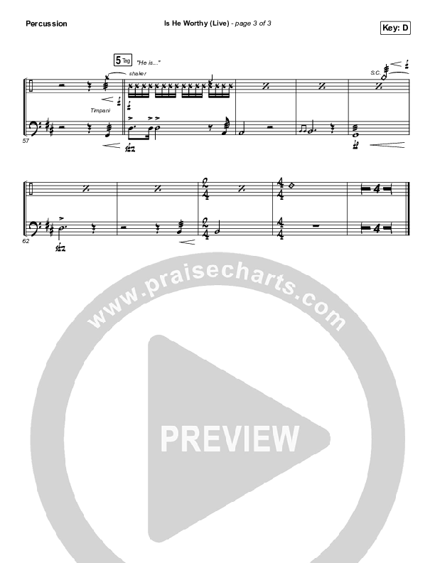 Is He Worthy (Live) Percussion (Shane & Shane)