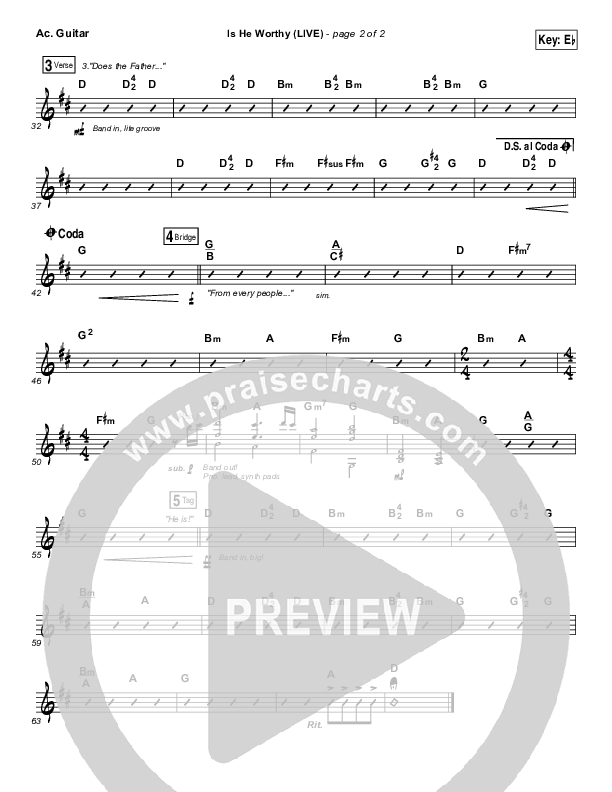 Is He Worthy (Live) Acoustic Guitar (Chris Tomlin)