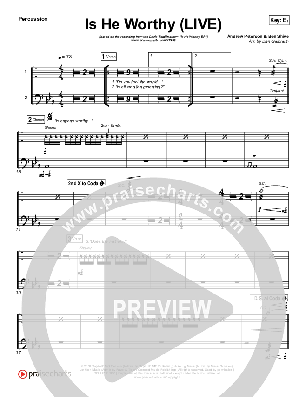 Is He Worthy (Live) Percussion (Chris Tomlin)