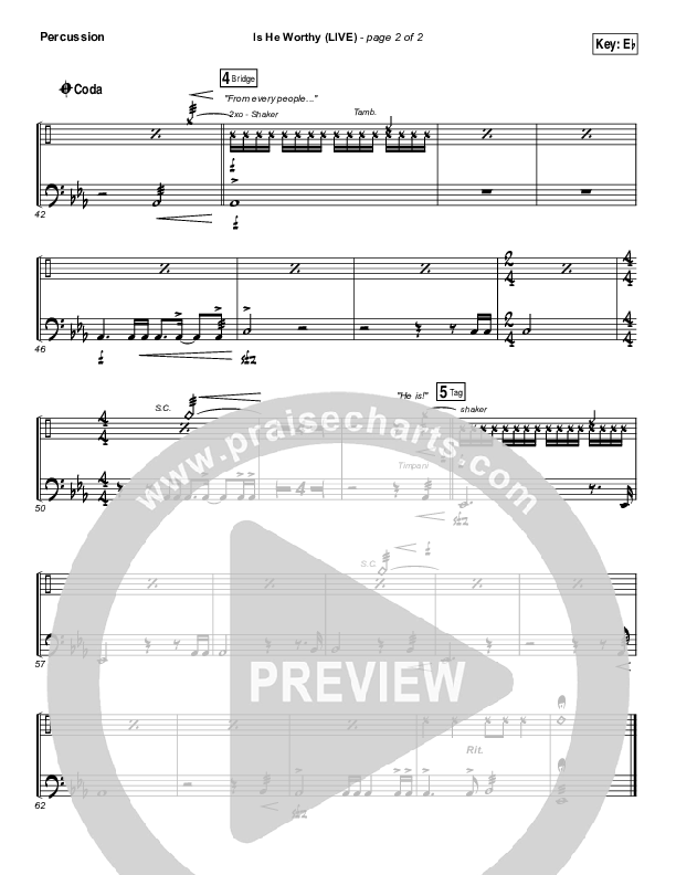 Is He Worthy (Live) Percussion (Chris Tomlin)