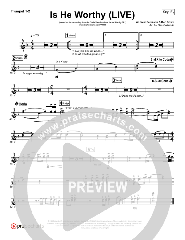 Is He Worthy (Live) Brass Pack (Chris Tomlin)