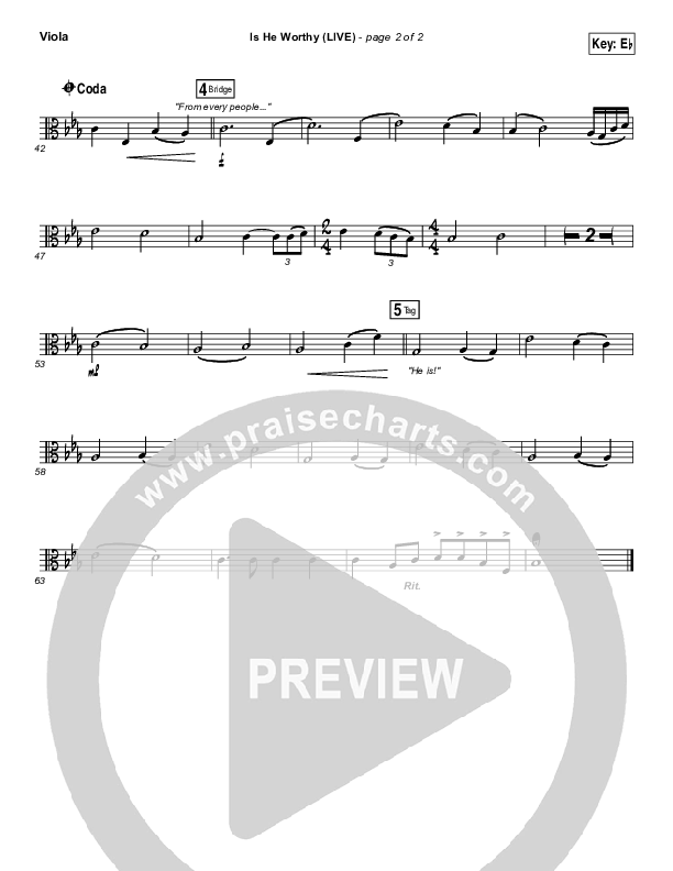 Is He Worthy (Live) Viola (Chris Tomlin)