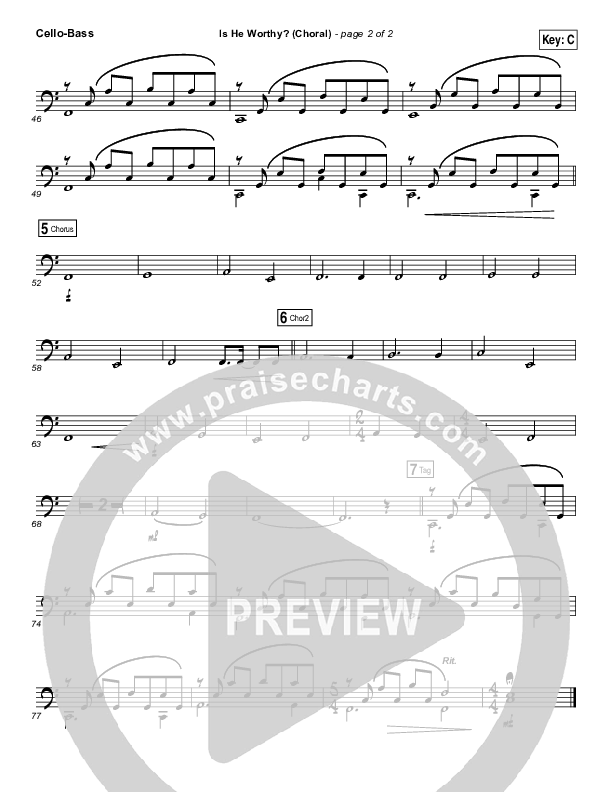 Is He Worthy (Choral Anthem SATB) Cello/Bass (Andrew Peterson / Arr. Luke Gambill)