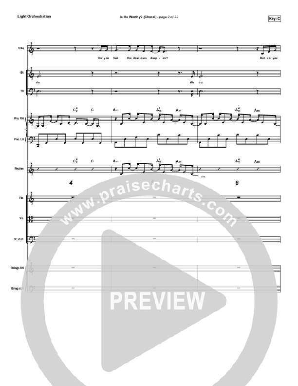 Is He Worthy (Choral Anthem SATB) Orchestration (Andrew Peterson / Arr. Luke Gambill)