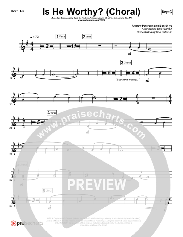 Is He Worthy (Choral Anthem SATB) Brass Pack (Andrew Peterson / Arr. Luke Gambill)