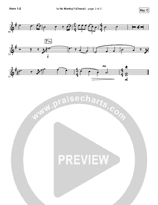 Is He Worthy (Choral Anthem SATB) French Horn 1,2 (Andrew Peterson / Arr. Luke Gambill)