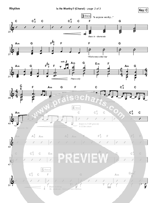 Is He Worthy (Choral Anthem SATB) Rhythm Pack (Andrew Peterson / Arr. Luke Gambill)