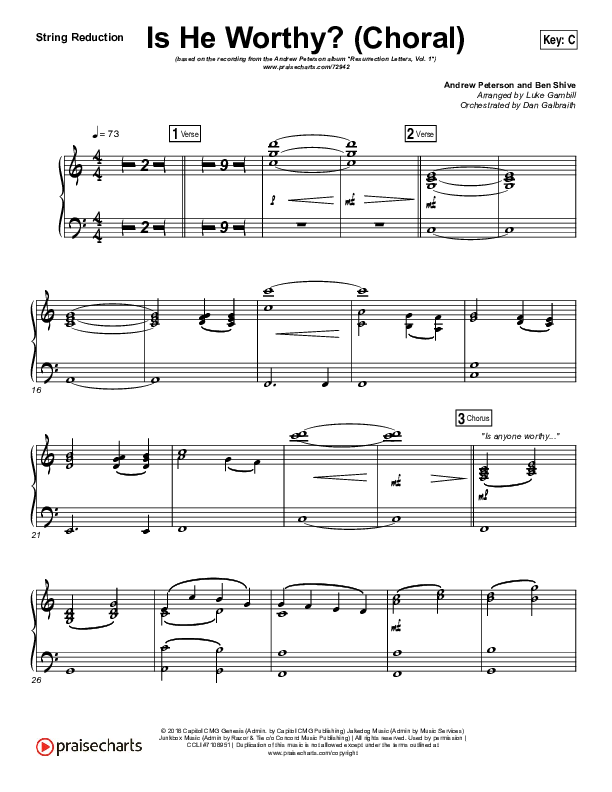 Is He Worthy (Choral Anthem SATB) Synth Strings (Andrew Peterson / Arr. Luke Gambill)