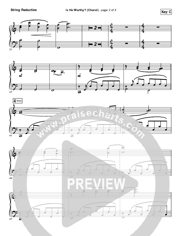 Is He Worthy (Choral Anthem SATB) String Pack (Andrew Peterson / Arr. Luke Gambill)