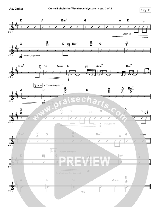 Come Behold The Wondrous Mystery Acoustic Guitar (Keith & Kristyn Getty)