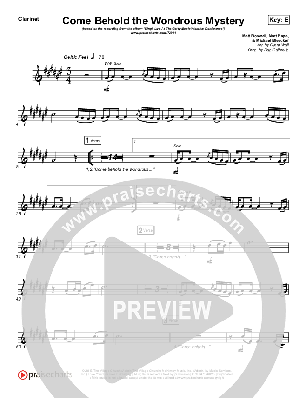 Come Behold The Wondrous Mystery Wind Pack (Keith & Kristyn Getty)