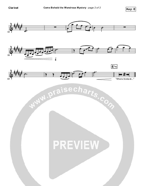 Come Behold The Wondrous Mystery Clarinet (Keith & Kristyn Getty)