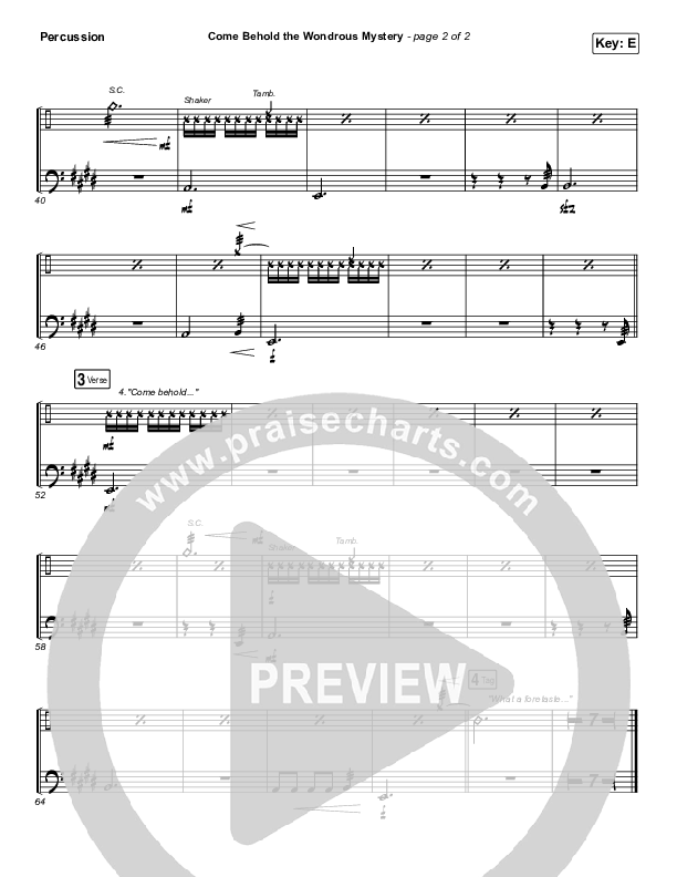 Come Behold The Wondrous Mystery Percussion (Keith & Kristyn Getty)