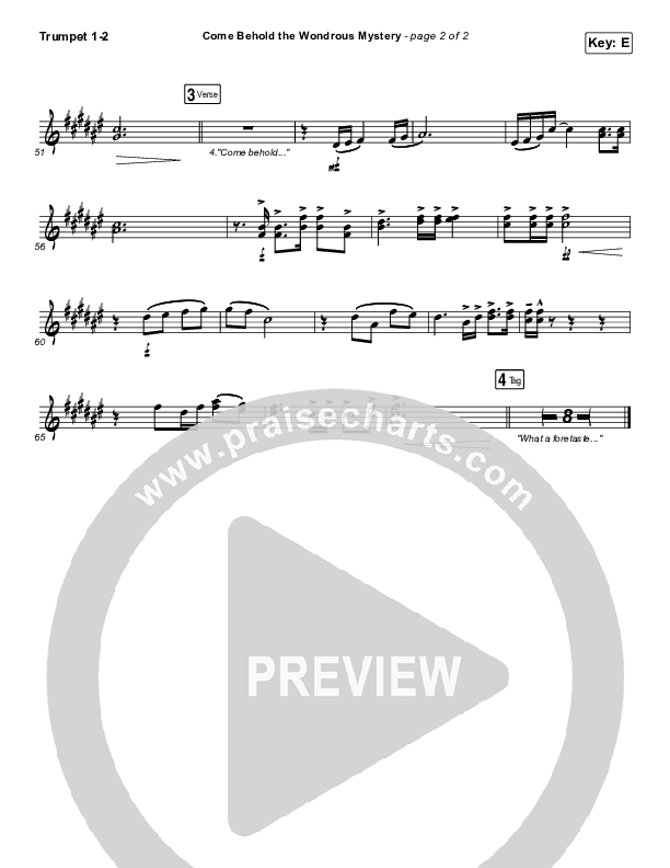 Come Behold The Wondrous Mystery Trumpet 1,2 (Keith & Kristyn Getty)