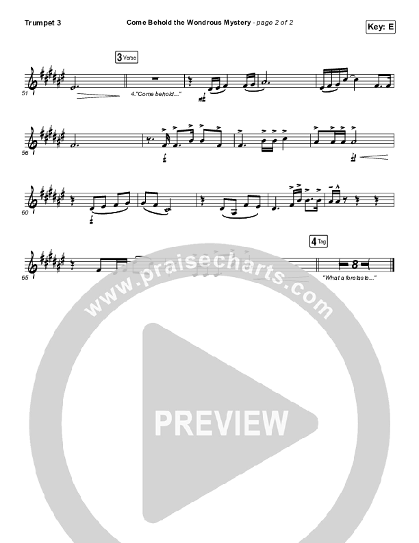 Come Behold The Wondrous Mystery Trumpet 3 (Keith & Kristyn Getty)