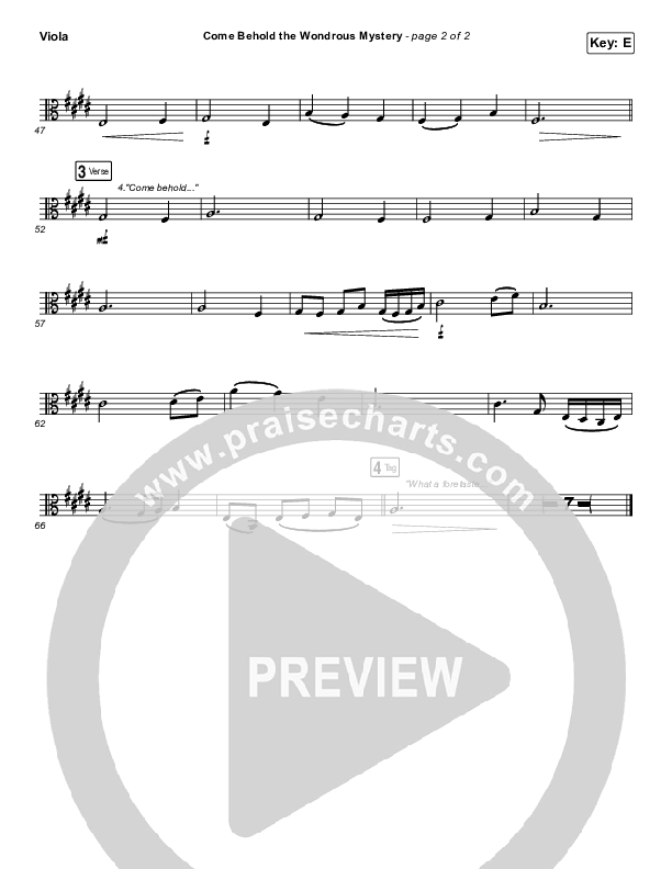 Come Behold The Wondrous Mystery Viola (Keith & Kristyn Getty)