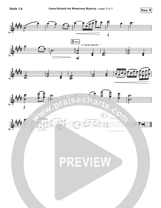 Come Behold The Wondrous Mystery Violin 1/2 (Keith & Kristyn Getty)