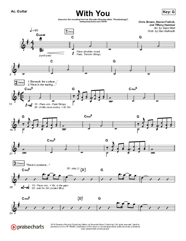 With You (Paradoxology) Acoustic Guitar (Elevation Worship)