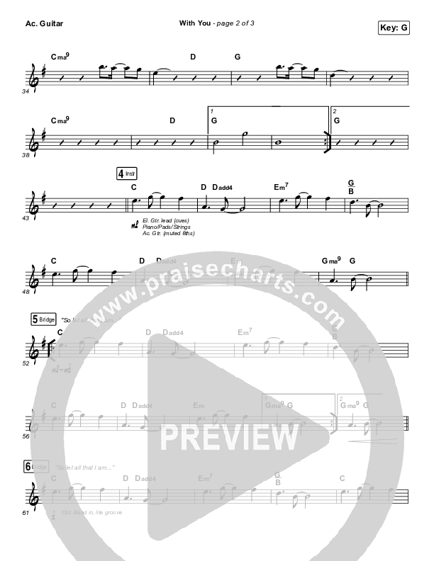 With You (Paradoxology) Acoustic Guitar (Elevation Worship)